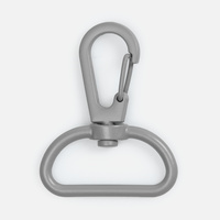 Застежка-карабин Snap Hook, L, серая с нанесением логотипа
