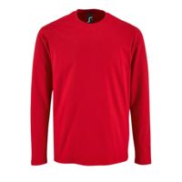 Футболка с длинным рукавом Imperial LSL Men, красная с нанесением логотипа