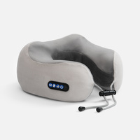Дорожная подушка-массажер inRelax, ver.2, серая с нанесением логотипа