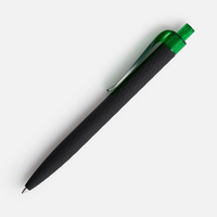 Ручка шариковая Prodir QS01 PRT-P Soft Touch, черная с зеленым