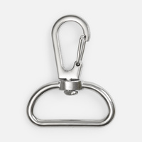 Застежка-карабин Snap Hook, L, серебристая (хром) с нанесением логотипа