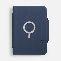 Органайзер с блокнотом и аккумулятором Oiro, синий с нанесением логотипа