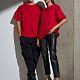 Футболка Oversize Premium, красная с нанесением логотипа
