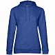 Толстовка с капюшоном женская Hoodie, ярко-синий меланж с нанесением логотипа