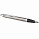 Ручка шариковая Parker IM Essential Stainless Steel CT, серебристая с черным с нанесением логотипа