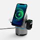 Bluetooth-колонка с беспроводной зарядкой Droid, серая с нанесением логотипа