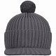 Вязаная шапка с козырьком Peaky, серая (антрацит) с нанесением логотипа