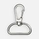 Застежка-карабин Snap Hook, L, серебристая (хром) с нанесением логотипа