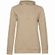 Толстовка с капюшоном женская Hoodie, бежевая с нанесением логотипа