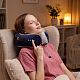 Дорожная подушка-массажер inRelax, синяя с нанесением логотипа