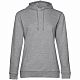 Толстовка с капюшоном женская Hoodie, серый меланж с нанесением логотипа