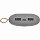 Аккумулятор с беспроводной зарядкой Pebble Wireless 9000 мАч, серый с нанесением логотипа