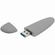 Флешка Pebble Universal, USB 3.0, серая, 64 Гб с нанесением логотипа