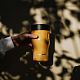 Термостакан Tumbler 350, вакуумный, оранжевый с нанесением логотипа