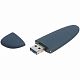 Флешка Pebble Universal, USB 3.0, серо-синяя, 32 Гб с нанесением логотипа