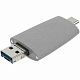 Флешка Pebble Universal, USB 3.0, серая, 64 Гб с нанесением логотипа