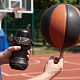 Складная бутылка для воды Basketball Flex, черная с нанесением логотипа