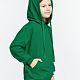 Худи детское Kirenga Kids 2.0, зеленое с нанесением логотипа