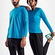 Футболка с длинным рукавом Sporty LSL Men, ярко-бирюзовая с нанесением логотипа