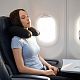 Надувная подушка под шею в чехле Sleep, черная с нанесением логотипа