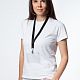 Лента для бейджа Neckband, черная с нанесением логотипа