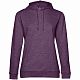 Толстовка с капюшоном женская Hoodie, фиолетовый меланж с нанесением логотипа