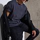 Футболка Oversize Premium, темно-серая (антрацит) с нанесением логотипа