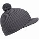 Вязаная шапка с козырьком Peaky, серая (антрацит) с нанесением логотипа