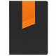 Ежедневник Bookmark, недатированный, черный с оранжевым с нанесением логотипа