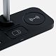 Настольная лампа с беспроводной зарядкой Power Light, черная с нанесением логотипа