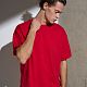 Футболка Oversize Premium, красная с нанесением логотипа