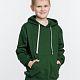 Толстовка с капюшоном детская Kirenga Kids, темно-зеленая с нанесением логотипа