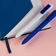 Ручка шариковая Swiper SQ, белая с синим с нанесением логотипа