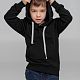 Толстовка с капюшоном детская Kirenga Kids, черная с нанесением логотипа