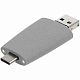 Флешка Pebble Universal, USB 3.0, серая, 64 Гб с нанесением логотипа