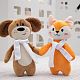 Мягкая игрушка Beastie Toys, собачка с белым шарфом с нанесением логотипа