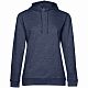 Толстовка с капюшоном женская Hoodie, синий меланж с нанесением логотипа