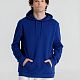 Толстовка с капюшоном унисекс Hoodie, ярко-синяя с нанесением логотипа