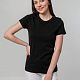 Футболка женская T-bolka Stretch Lady, черная с нанесением логотипа