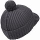 Вязаная шапка с козырьком Peaky, серая (антрацит) с нанесением логотипа