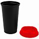 Стакан с крышкой Color Cap Black, черный с красным с нанесением логотипа