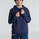Толстовка с капюшоном унисекс Hoodie, синий меланж с нанесением логотипа