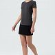 Футболка женская Regent Fit Women, черный меланж с нанесением логотипа