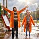 Дождевик детский RainDrop Kids, оранжевый с нанесением логотипа