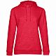 Толстовка с капюшоном женская Hoodie, красный меланж с нанесением логотипа