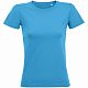 Футболка женская Regent Fit Women, ярко-бирюзовая с нанесением логотипа