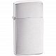 Зажигалка Zippo Slim Brushed, матовая серебристая с нанесением логотипа