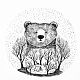 Футболка женская Bear, белая с нанесением логотипа