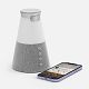 Bluetooth-колонка с беспроводной зарядкой и подсветкой Cone Sonance, серая с нанесением логотипа