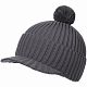 Вязаная шапка с козырьком Peaky, серая (антрацит) с нанесением логотипа